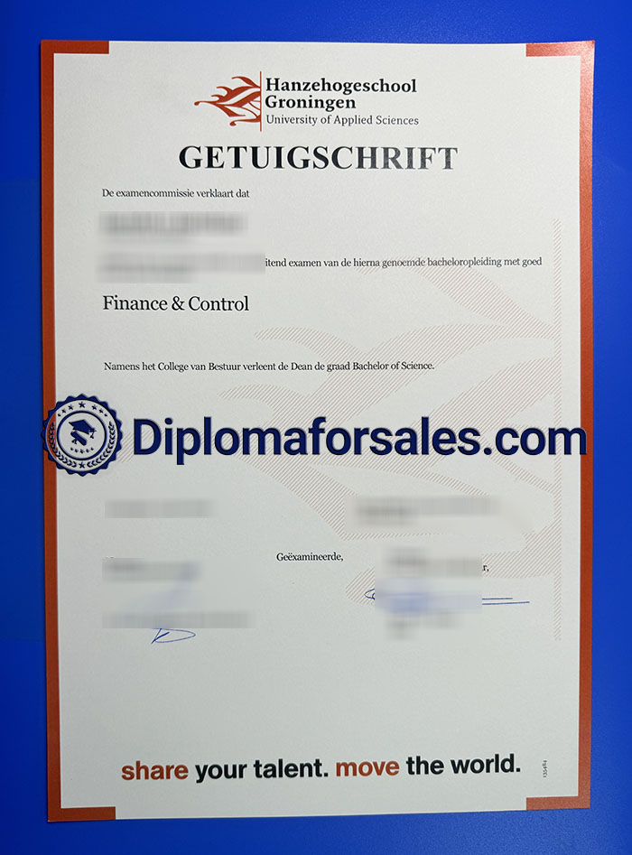 Hanzehogeschool Groningen Getuigschrift