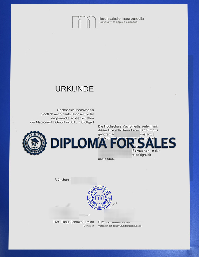 Hochschule Macromedia Urkunde Hochschule Macromedia Urkunde