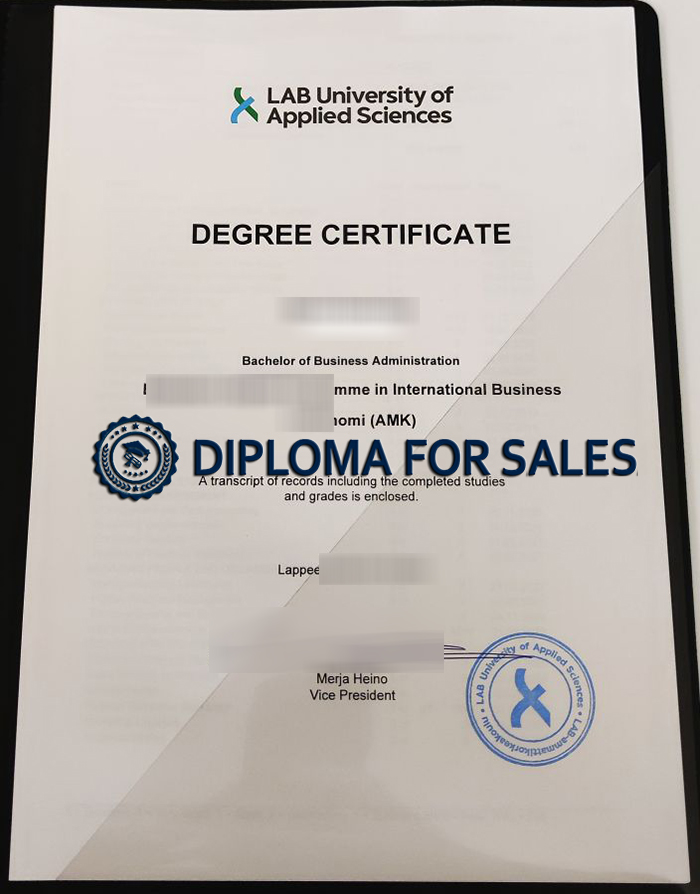 LAB University Degree Certificate LAB University Degree Certificate