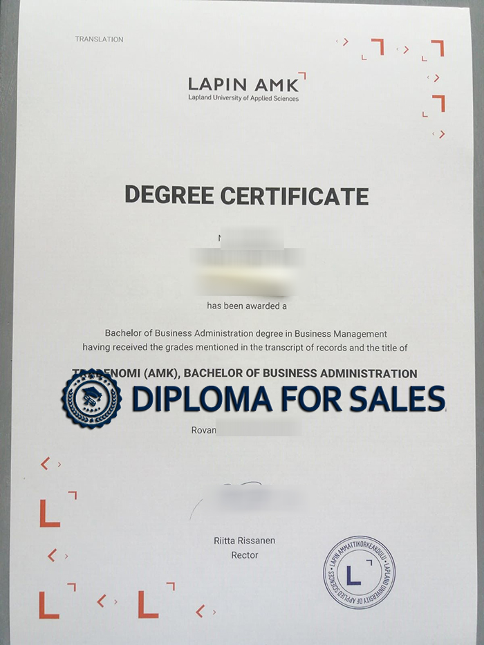 Lapin AMK Degree Certificate Lapin AMK Degree Certificate