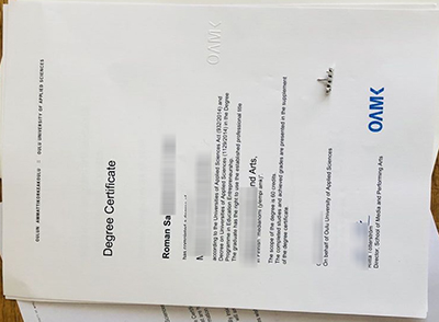OAMK Degree Certificate