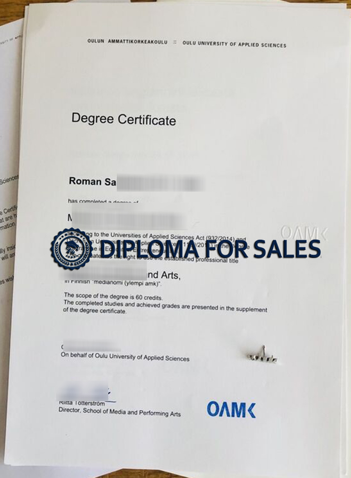 OAMK Degree Certificate OAMK Degree Certificate