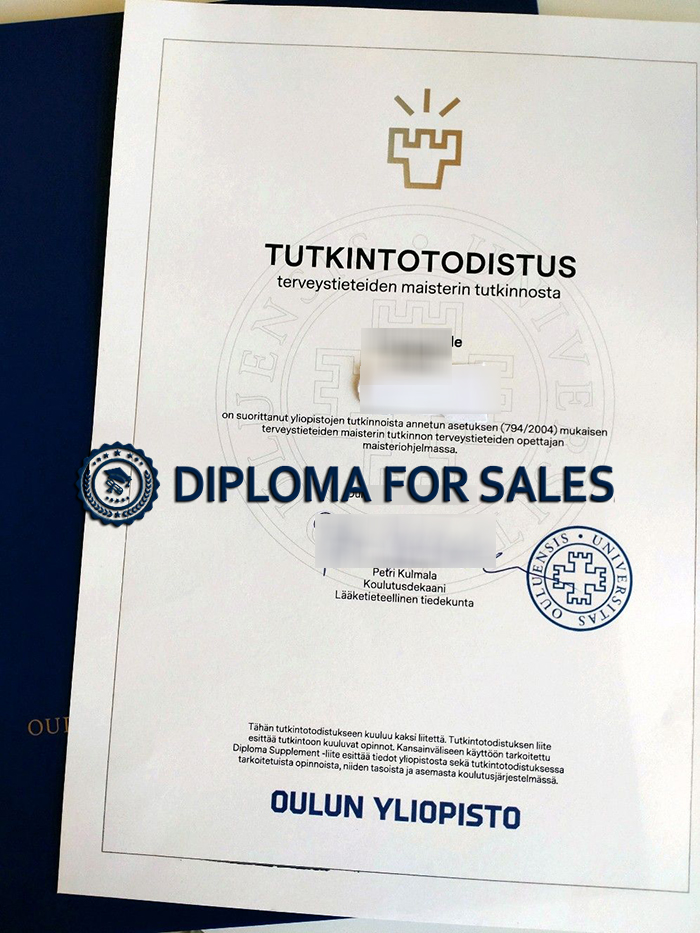 Oulun yliopisto Tutkintotodistus Oulun yliopisto Tutkintotodistus
