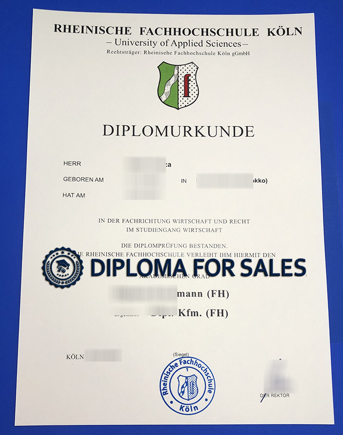 Rheinische Fachhochschule Köln Urkunde Rheinische Fachhochschule Köln Urkunde