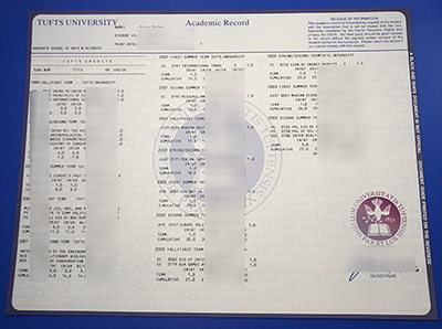 Tufts University transcript