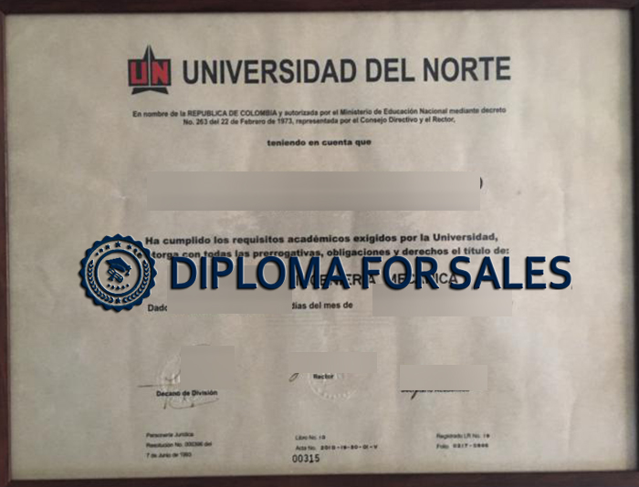 Universidad del Norte Diploma Universidad del Norte Diploma