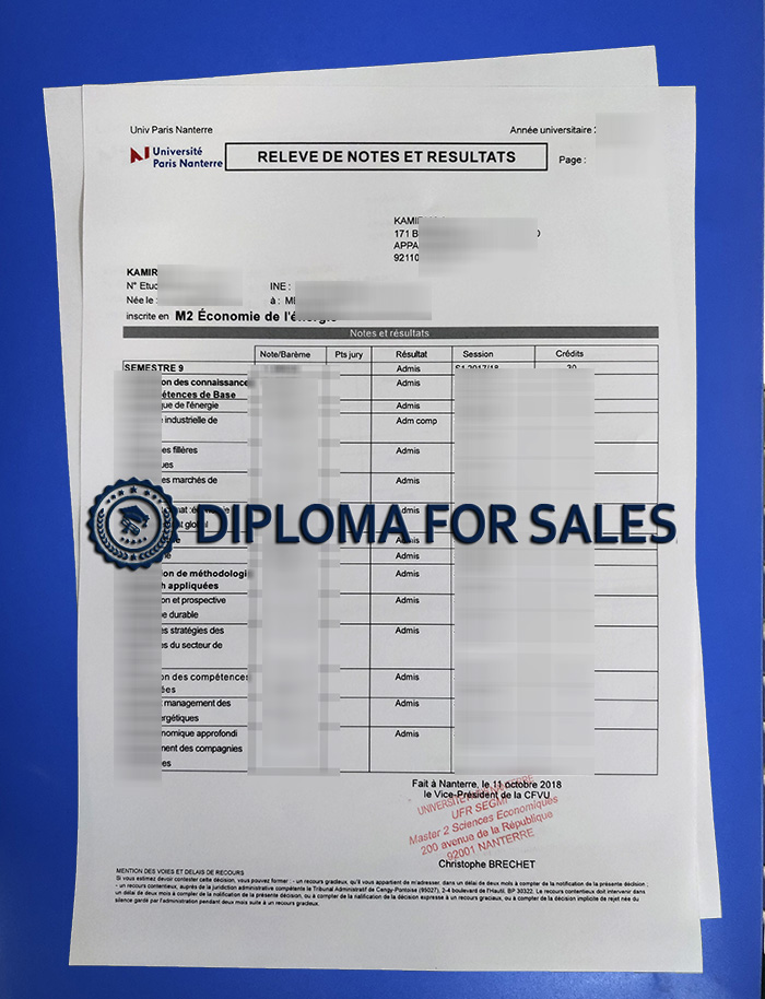 Paris Nanterre University Transcript Paris Nanterre University Transcript