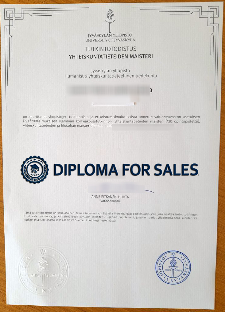 Jyväskylän yliopisto Tutkintotodistus Jyväskylän yliopisto Tutkintotodistus