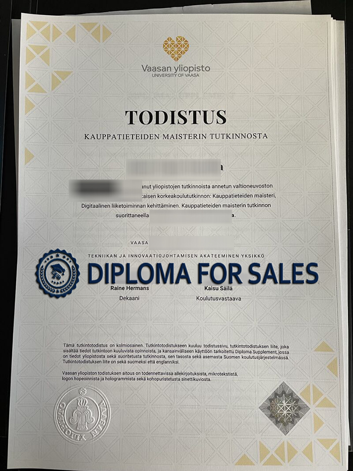 Vaasan yliopisto Todistus Vaasan yliopisto Todistus