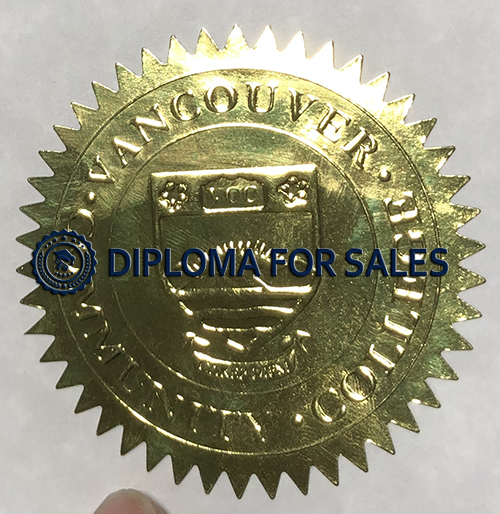 Vancouver Community College Diploma seal Vancouver Community College Diploma seal
