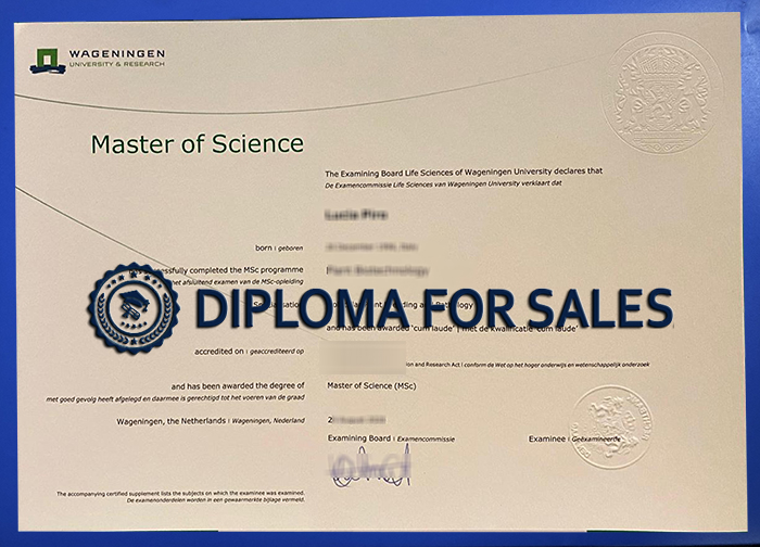 Wageningen UR Diploma Wageningen UR Diploma