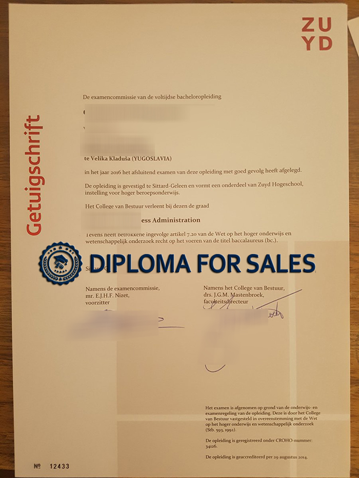 Zuyd Hogeschool Diploma Zuyd Hogeschool Diploma