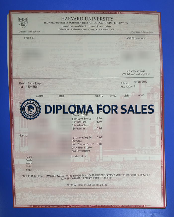 Harvard University Transcript Harvard University Transcript