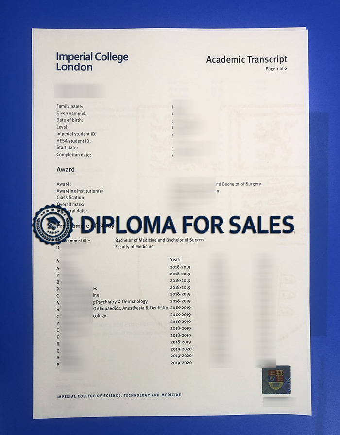 Imperial College London Transcript Imperial College London Transcript