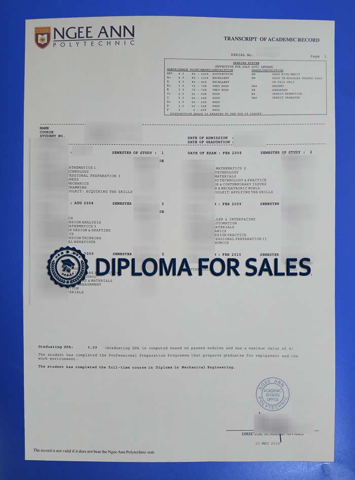 Ngee Ann Polytechnic Transcript Ngee Ann Polytechnic Transcript