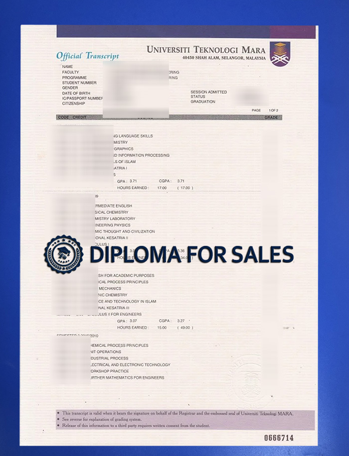 UiTM Transcript UiTM Transcript