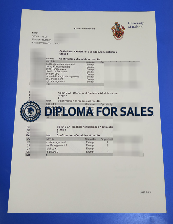 University of Bolton Transcript University of Bolton Transcript