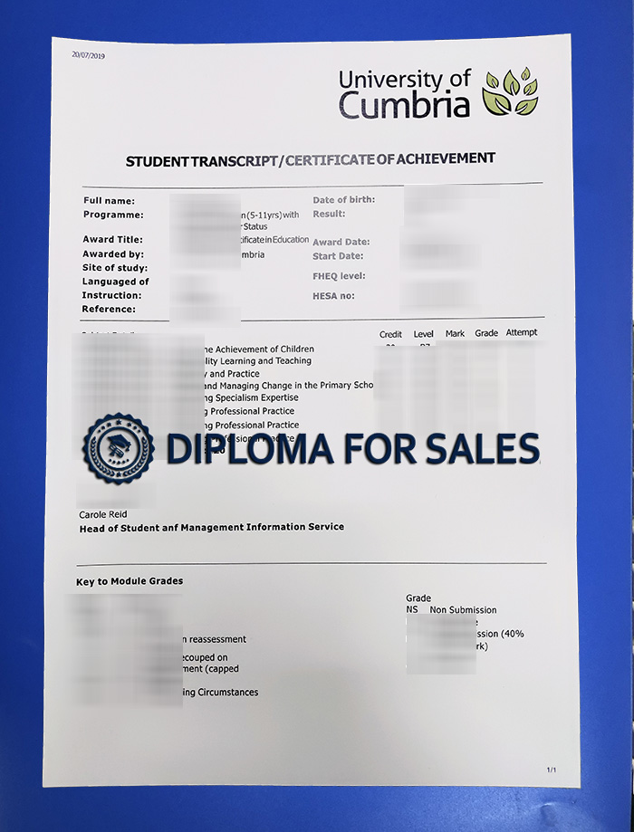 University of Cumbria Transcript University of Cumbria Transcript