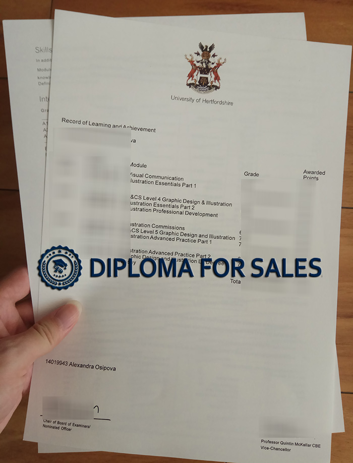 University of Hertfordshire Transcript University of Hertfordshire Transcript