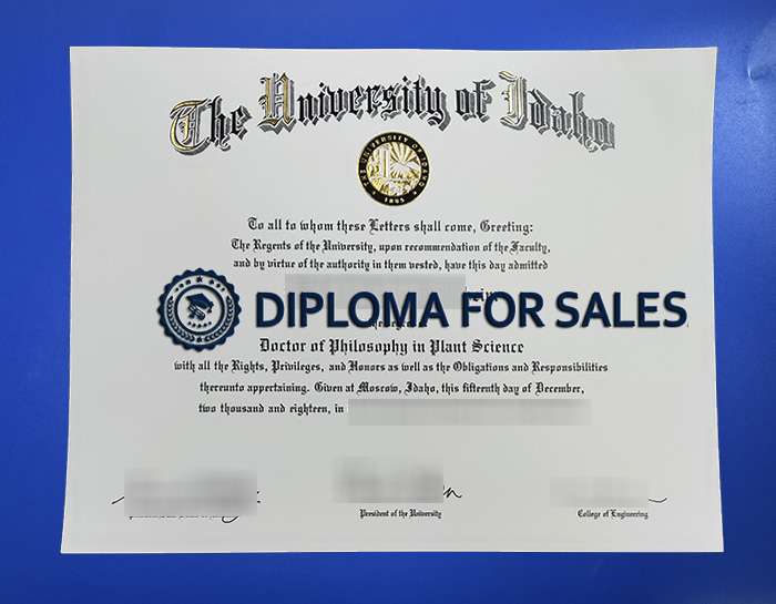 University of Idaho Diploma University of Idaho Diploma