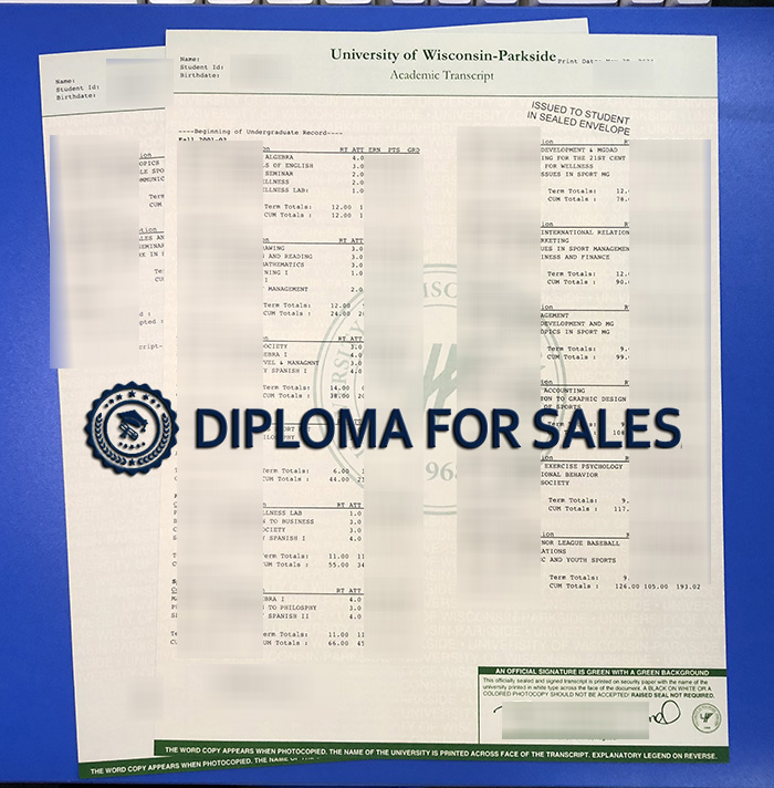 UW Parkside Transcript UW Parkside Transcript