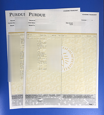 Purdue University Transcript