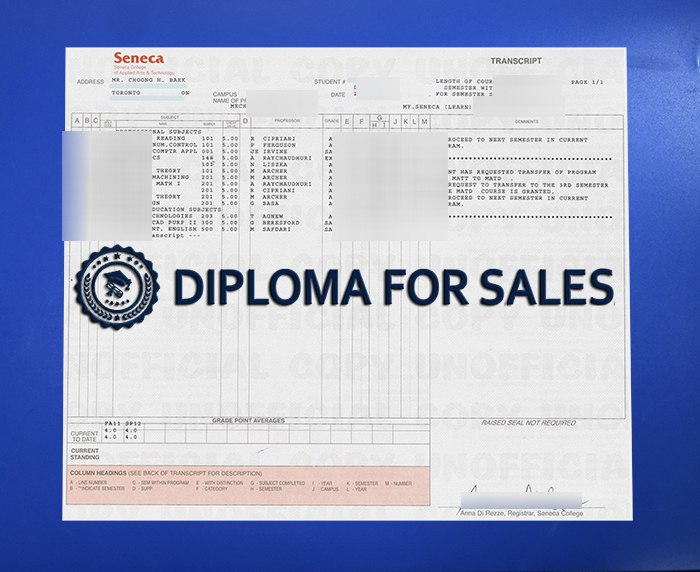 Seneca College Transcript Seneca College Transcript