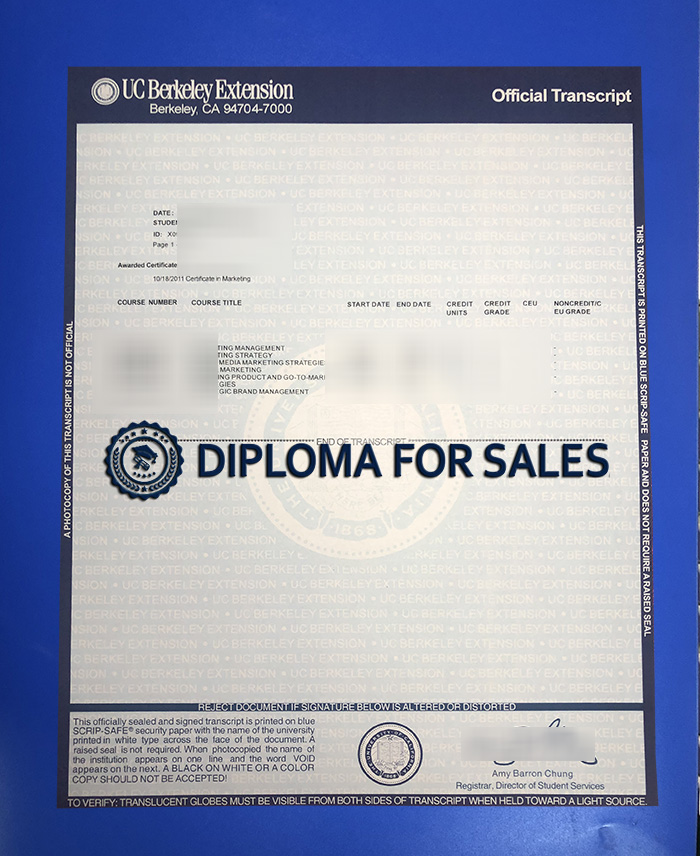 UC Berkeley Extension Transcript UC Berkeley Extension Transcript