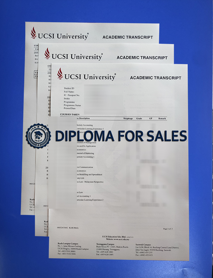 UCSI University Transcript UCSI University Transcript