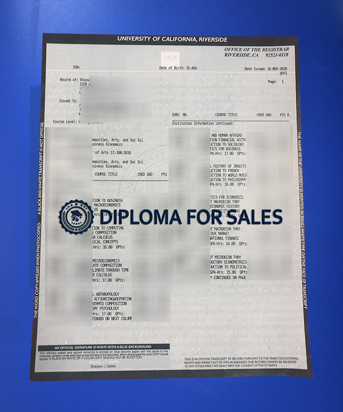 UCR Transcript UCR Transcript