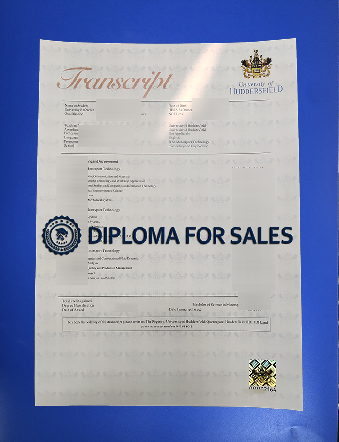 University of Huddersfield Transcript University of Huddersfield Transcript