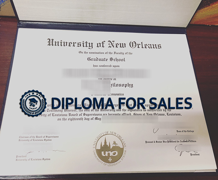 University of New Orleans Diploma University of New Orleans Diploma