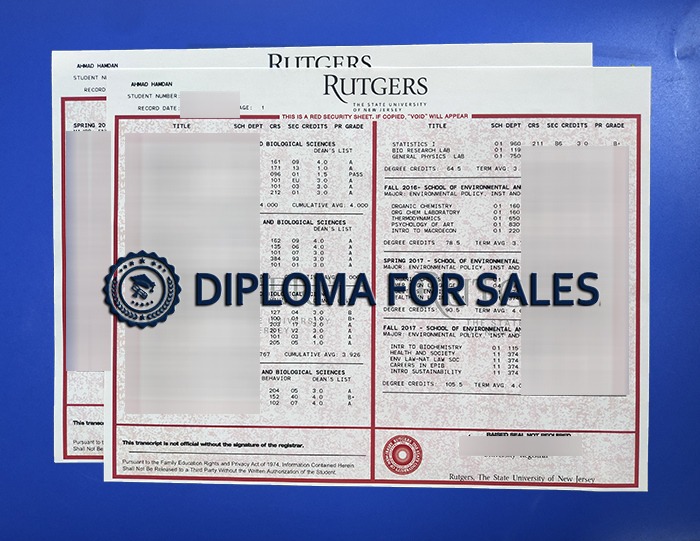 Rutgers University Transcript