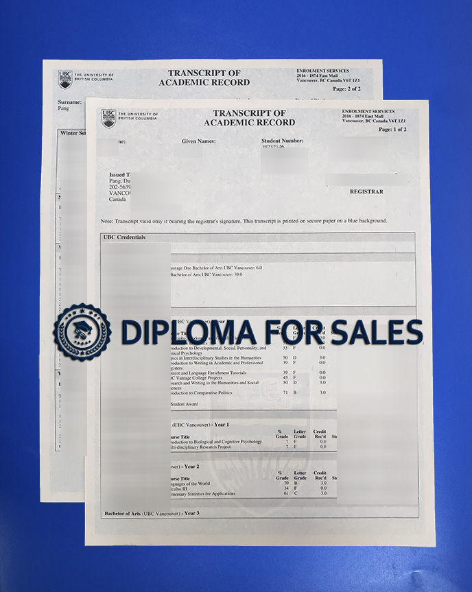 UBC Transcript UBC Transcript