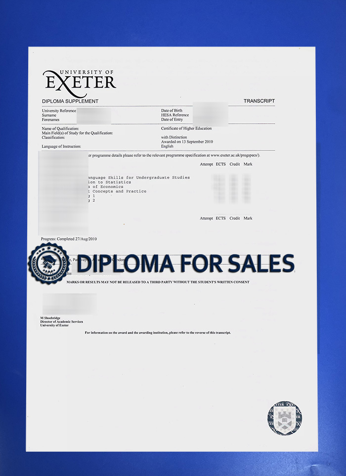 University of Exeter Transcript University of Exeter Transcript