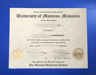 University of Montana Diploma