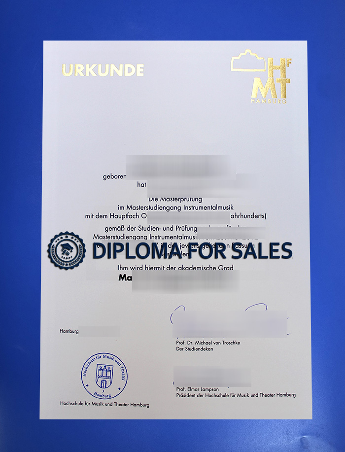 HfMT Hamburg Urkunde