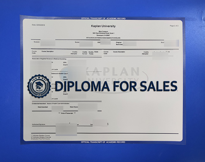 Kaplan University Transcript Kaplan University Transcript