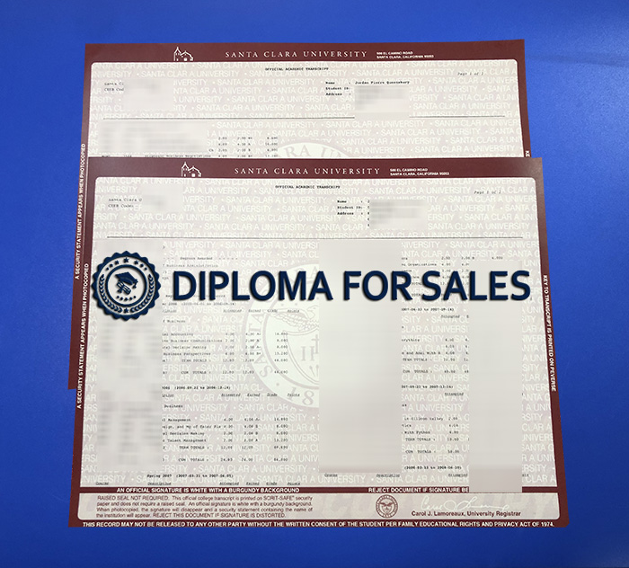 Santa Clara University Transcript