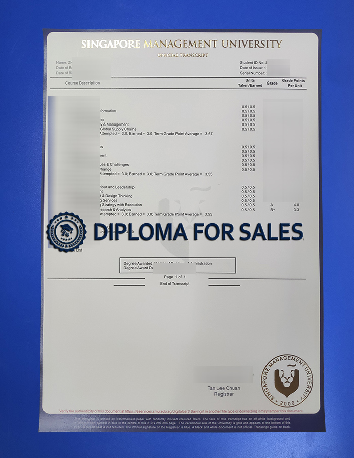 Singapore Management University Transcript