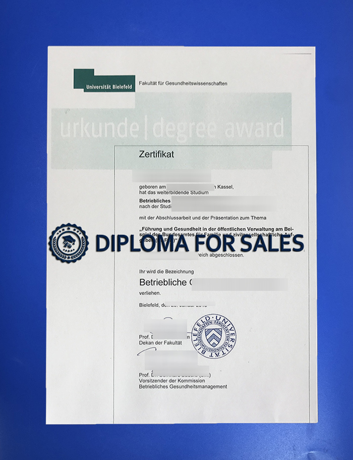 Universität Bielefeld Urkunde