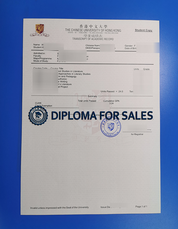 CUHK Transcript