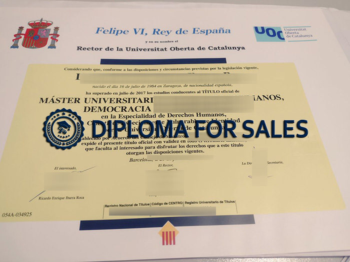 Open University of Catalonia Diploma Open University of Catalonia Diploma