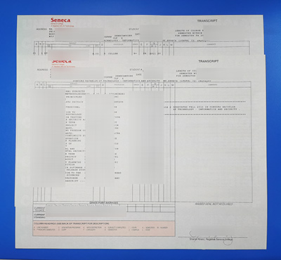 Seneca College transcript