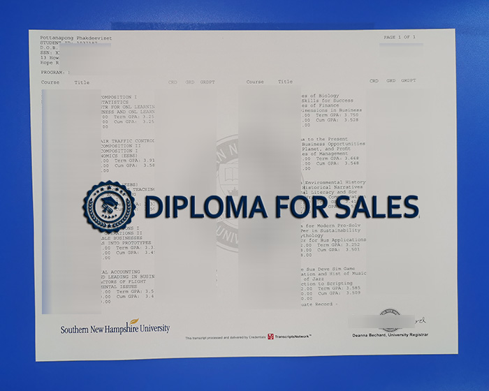 SNHU Transcript, Southern New Hampshire University Transcript