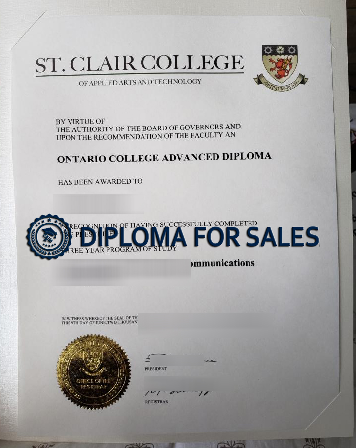 Fake St. Clair College Diploma Fake St. Clair College Diploma