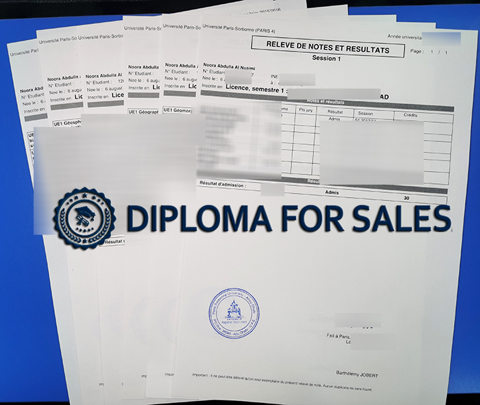 Fake Université Paris-Sorbonne Transcript
