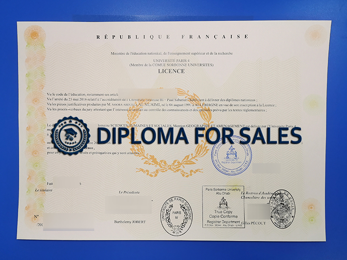 Université Paris4 diploma