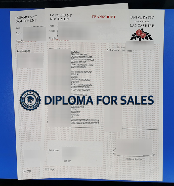 fake UCLan Transcript