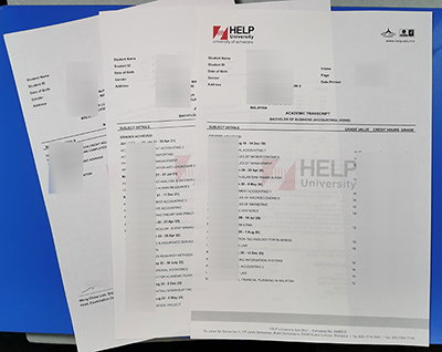 Fake HELP University Transcript